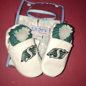Lil Jo’s crib shoes with S initial 12-18 months